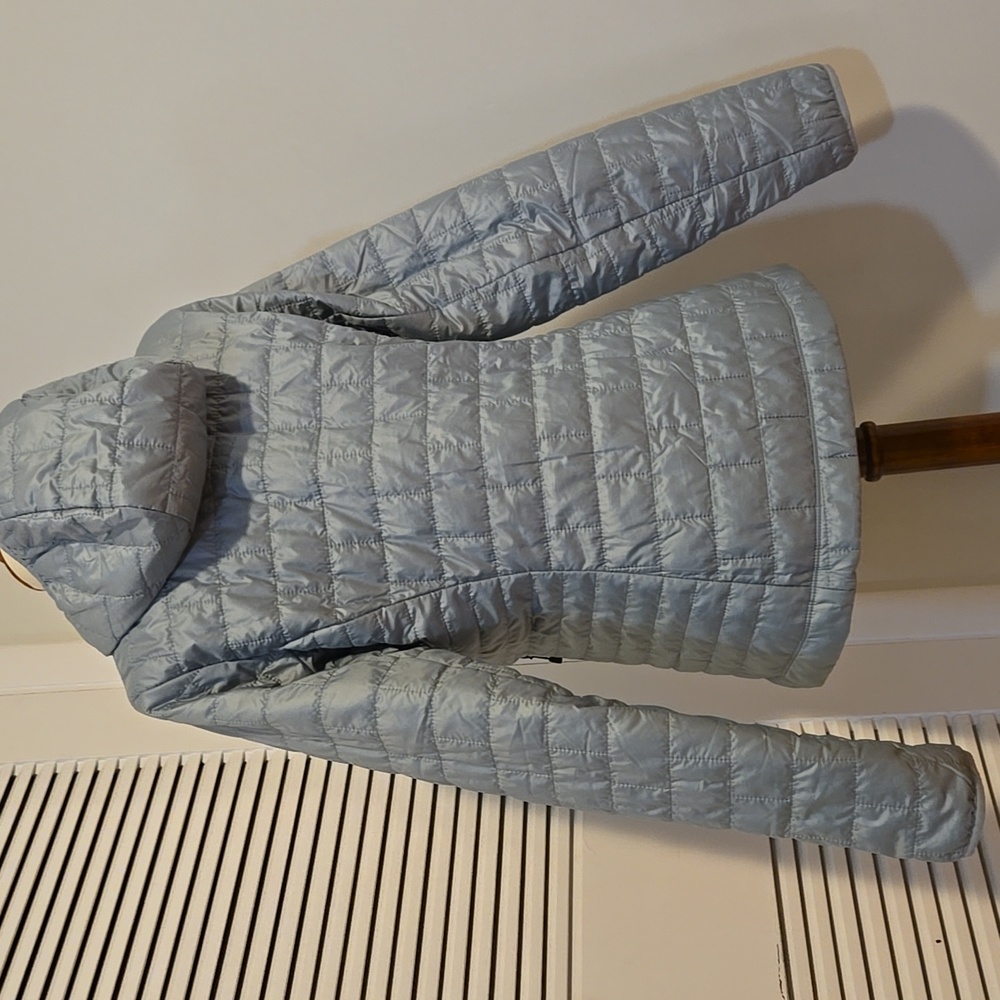 Patagonia Women's Nano Puff Hoodie In Thermal Blue Color - Picture 3 of 6